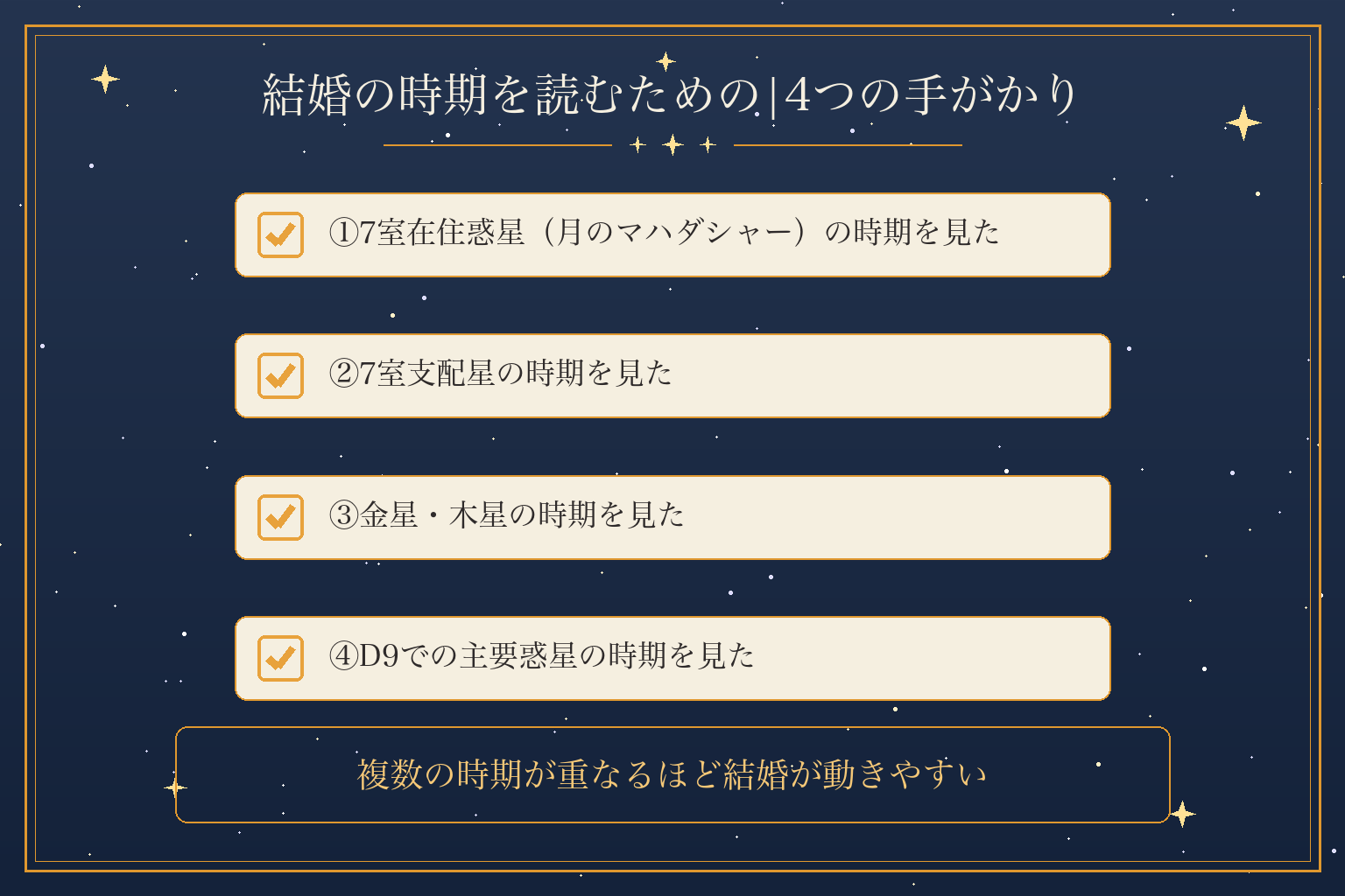 結婚の時期を読むための|4つの手がかり